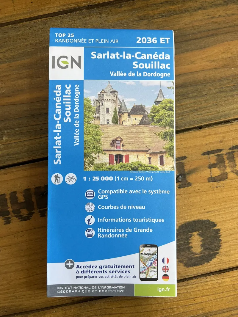 IGN Top 25 Maps - Sarlat Souillac 2036 ET