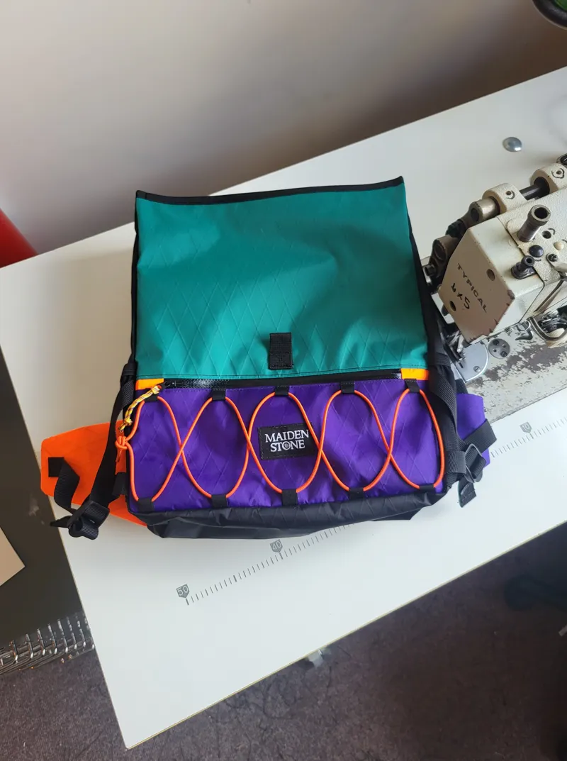 Maiden Stone Handlebar Bumbag In Purple/Teal-1