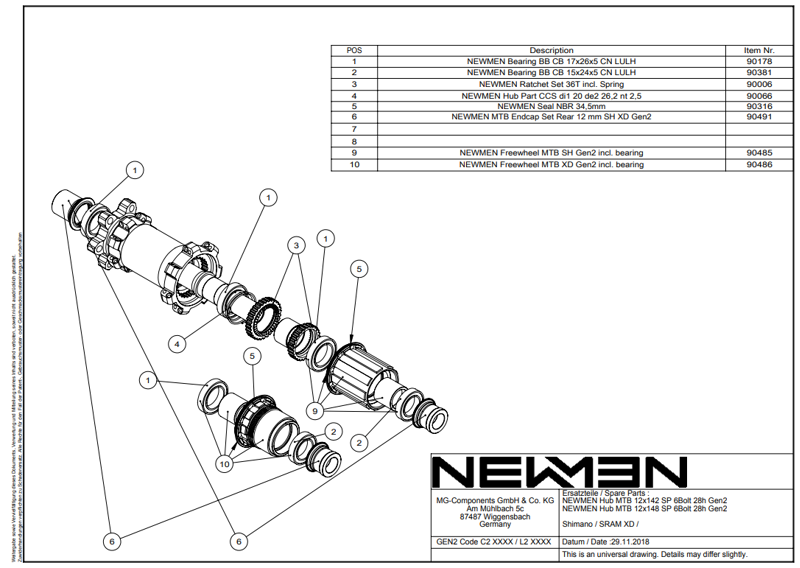 Newmen Freehub Body MTB Gen2 Micro Spline - 90484-2