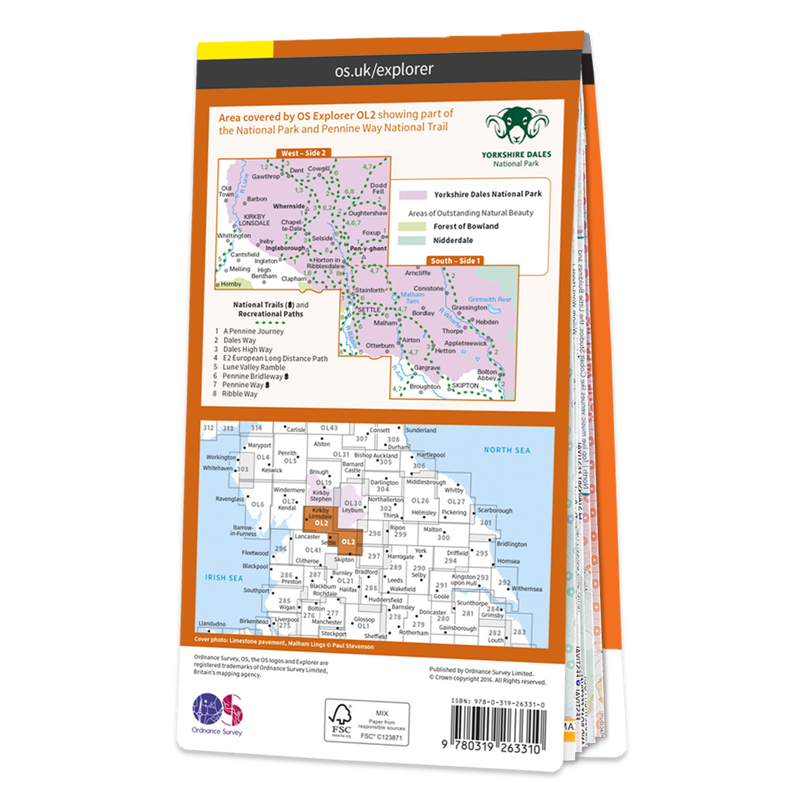 OS Explorer Map OL2 - Yorkshire Dales - Southern and Western Areas-1