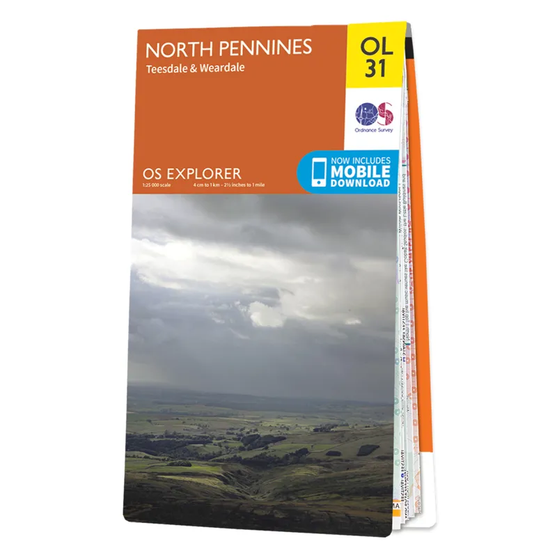 OS Explorer Map OL31 - North Pennines - Teesdale and Weardale