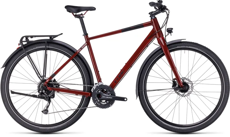 Cube Travel Hybrid Bike in Mirror Red/Black - 2023