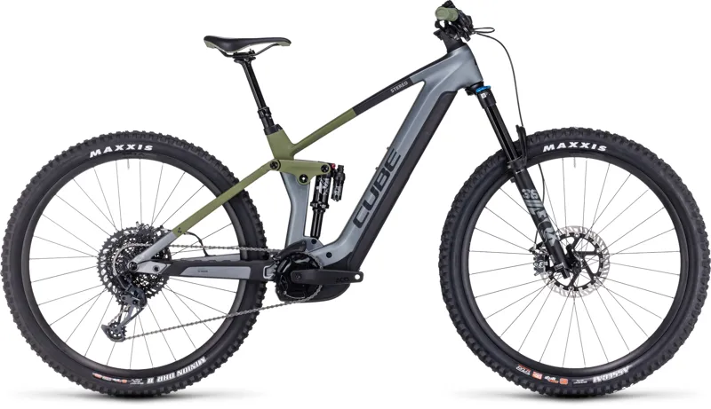 Cube Stereo 140 HPC TM 750 Hybrid Bike in Grey/Olive - Ex-Hire-1