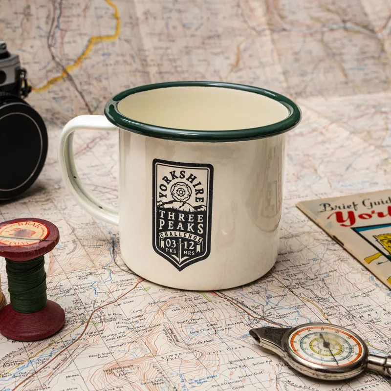 Yorkshire Three Peaks Challenge Enamel Camp Mug-1