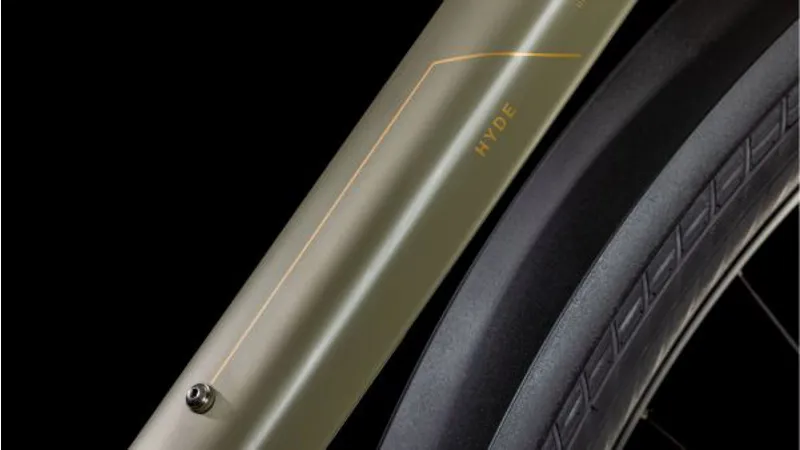 Cube Hyde Pro FE Hybrid Bike in Dusty Olive/Gold-2