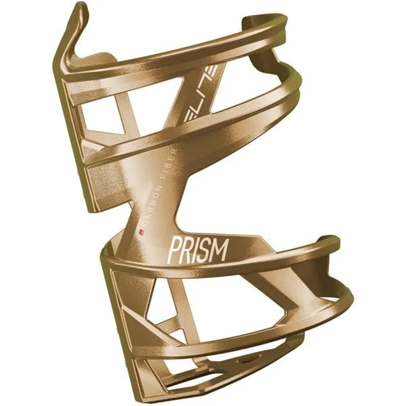 Elite Prism Carbon Right Entry Bottle Cage in Metallic Gold