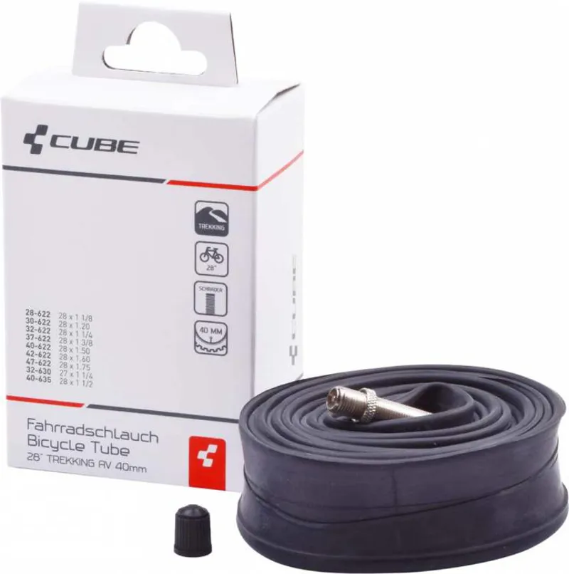 Cube 28in Trekking AV Schrader 40mm Inner Tube in Black