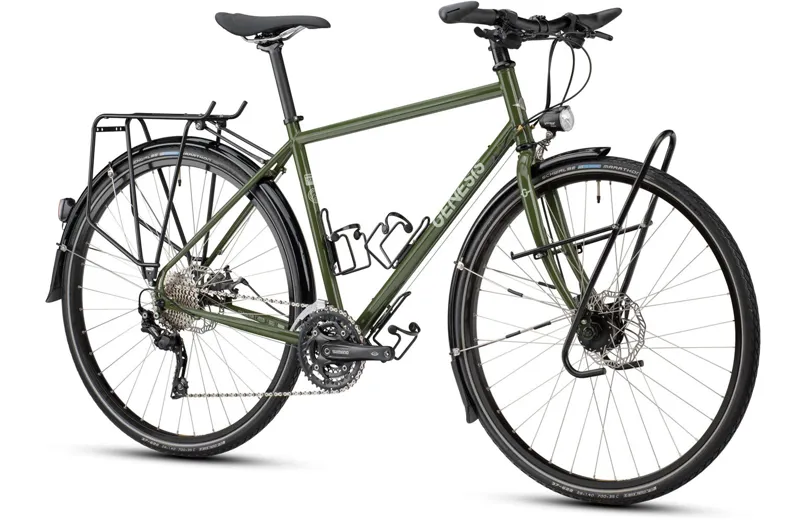 Genesis Tour De Fer 20 Steel Flat Bar Touring Bike in Green-1