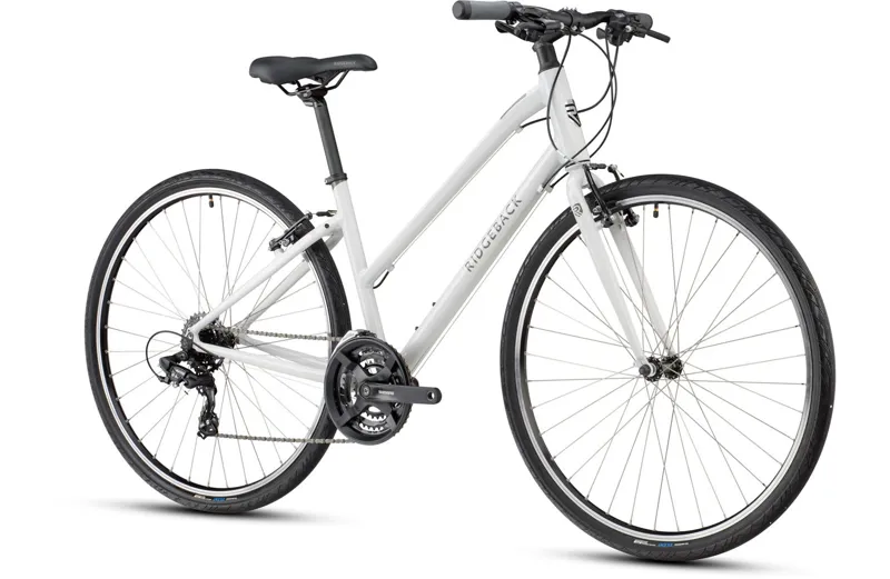 Ridgeback Motion Open Frame Hybrid Bike in White-1