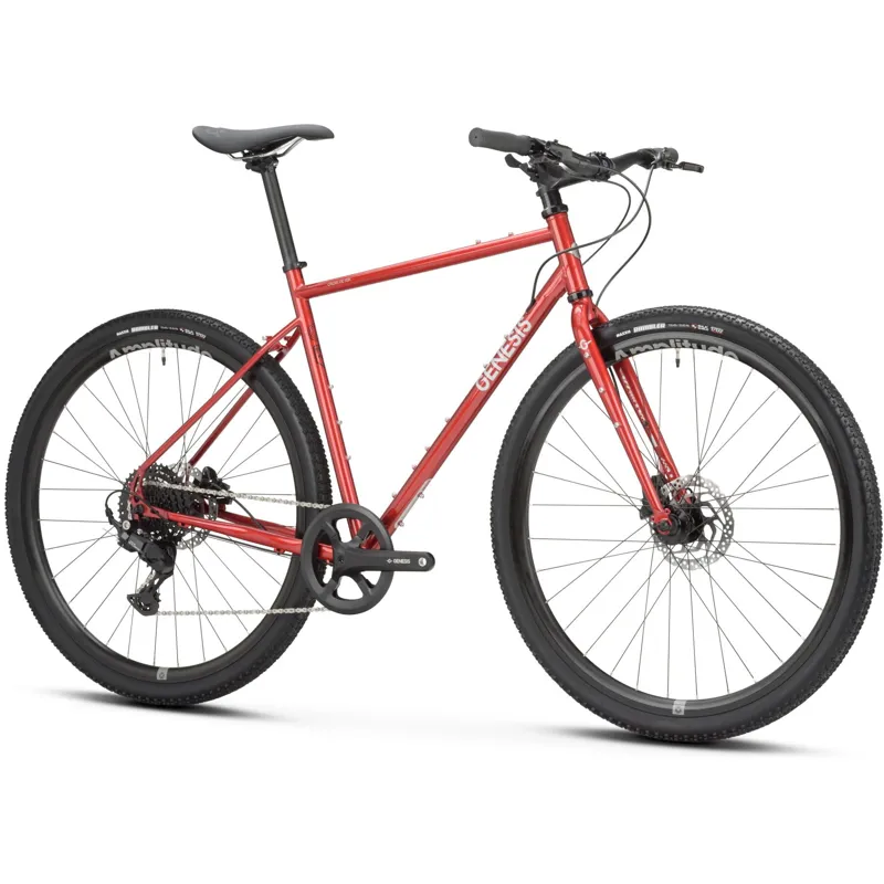 2025 Genesis Croix De Fer 10 Flat-Bar Gravel Bike in Red-1