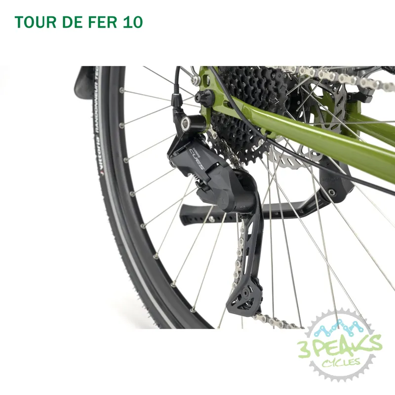 2025 Genesis Tour De Fer 10 Flat-Bar Touring Bike in Green-4