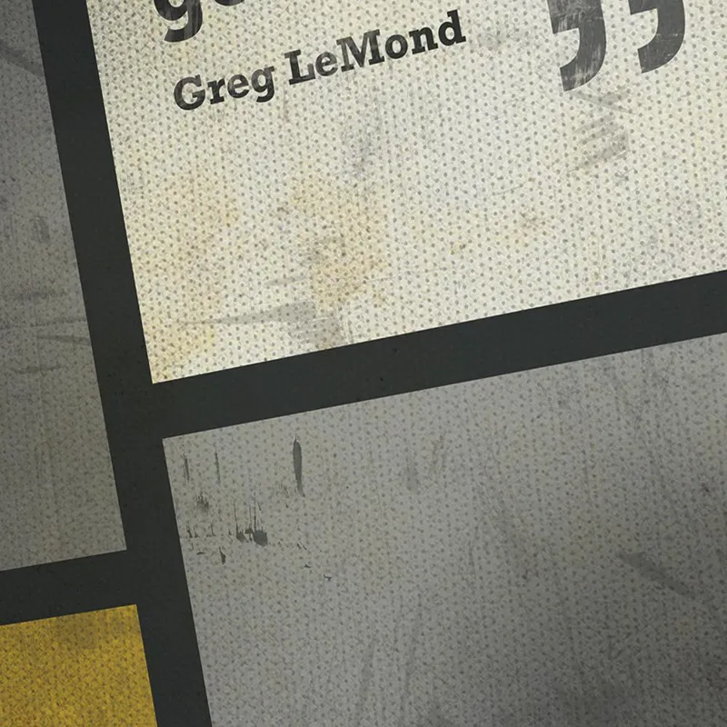 Greg LeMond Cycling Quote Poster Print - A3 Black Frame-2