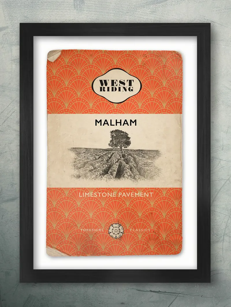 Malham Yorkshire Book Cover - A3 Framed Poster Print
