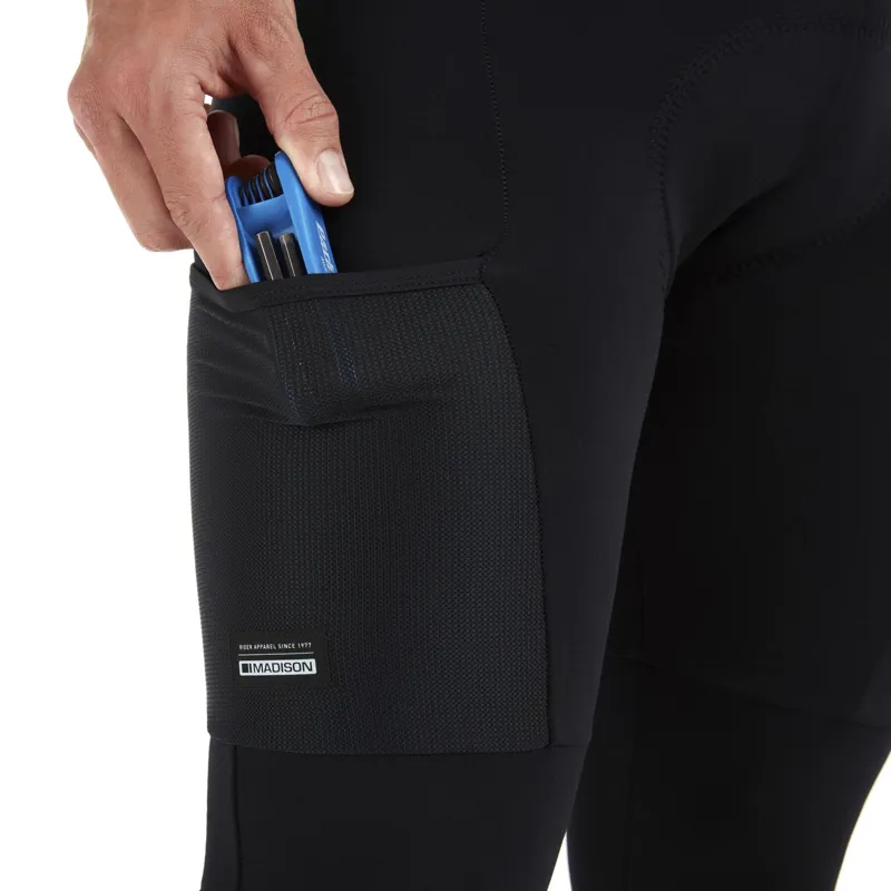 Madison Roam DWR Cargo Men's Bibtights in Black-5