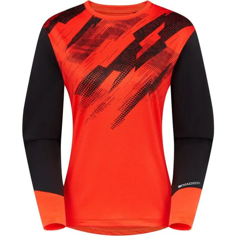Madison Flux Women's Long Sleeve Trail Jersey - Magma Red