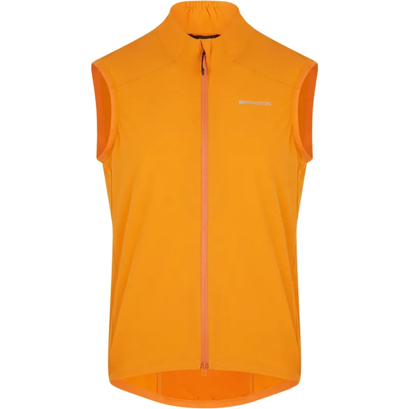 Madison Freewheel Windproof Packable Gilet in Mango