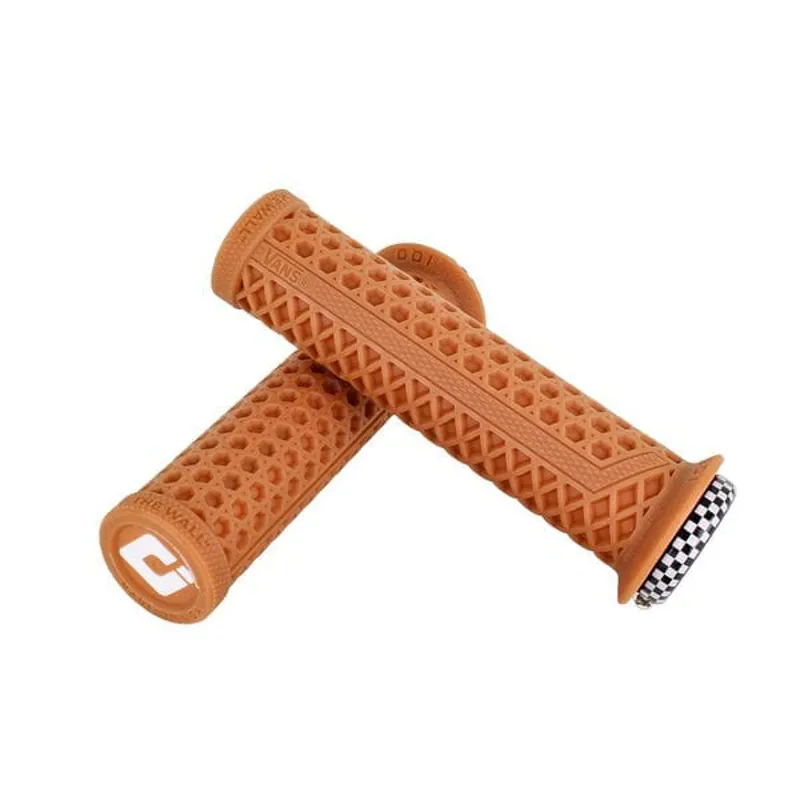 ODI Vans v2.1 135mm  MTB Lock On Grips in Gum Brown-1