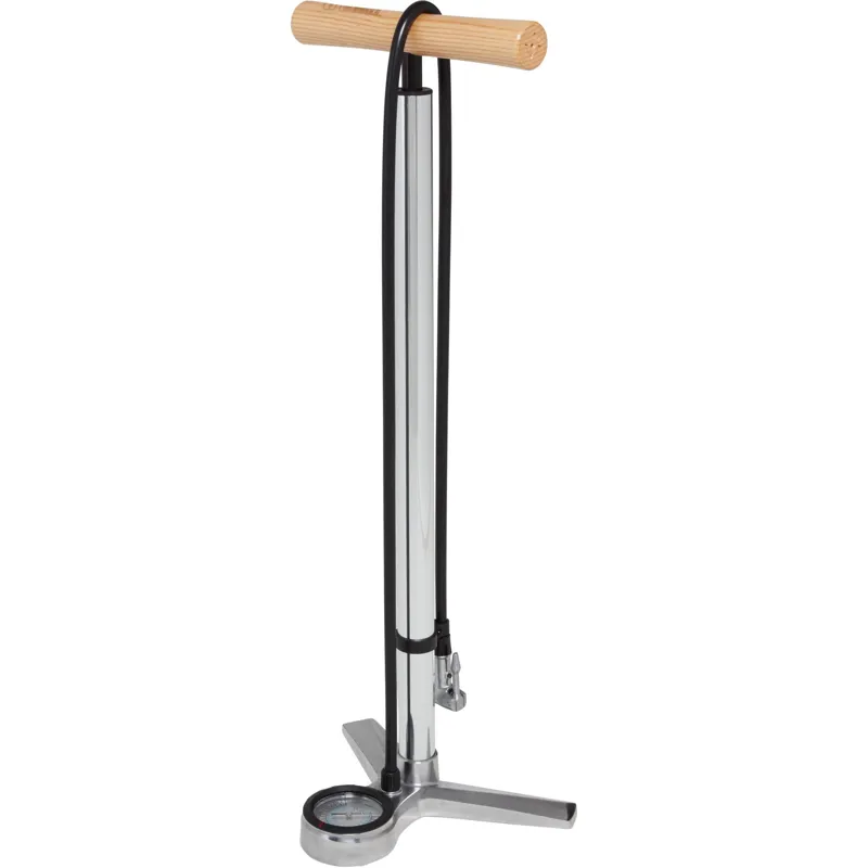 Truflo Classictrax Floor Pump in Chrome Silver