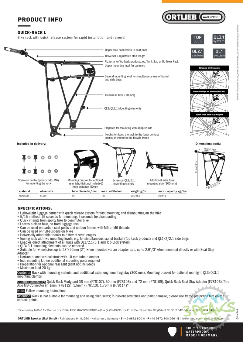 Ortlieb Quick Rack L Pannier Rack-11