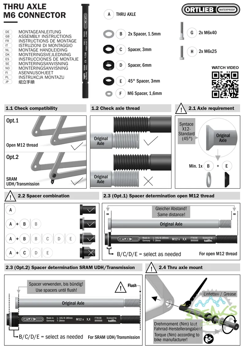 Ortlieb Thru Axle M6-Connector-6