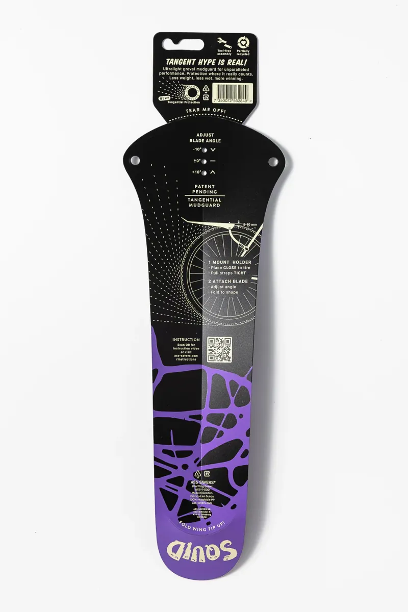 Ass Savers Win Wing 2 Gravel Rear Mudguard in Squid Purple-8