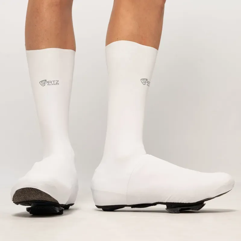 Spatzwear Aquasokz Hi Aero Oversocks in White-1