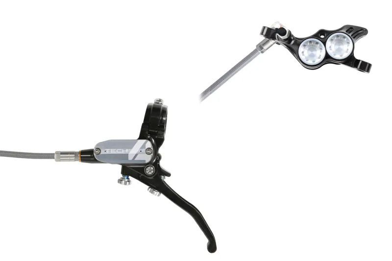 Hope Tech 4 E4 Brakes - Black/Silver - BRAIDED