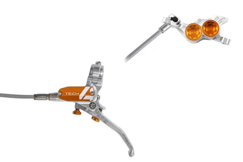 Tech 4 E4 Brakes - Silver/Orange - BRAIDED-1