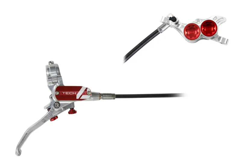 Hope Tech 4 E4 Brakes - Silver/Red-1