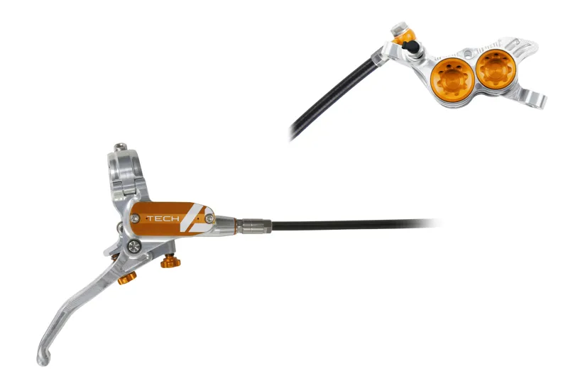 Hope Tech 4 V4 Brakes - Silver/Orange-1