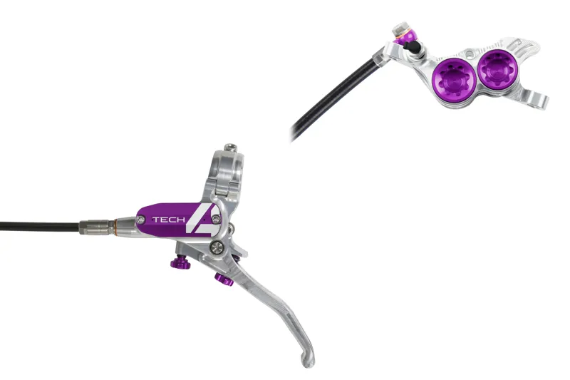Hope Tech 4 V4 Brakes - Silver/Purple