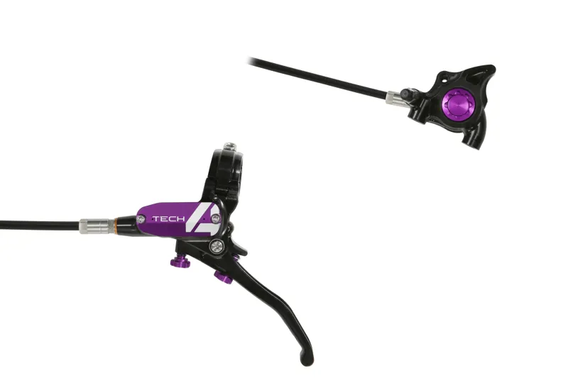 Hope Tech 4 X2 Brakes - Flatmount - Black/Purple-1