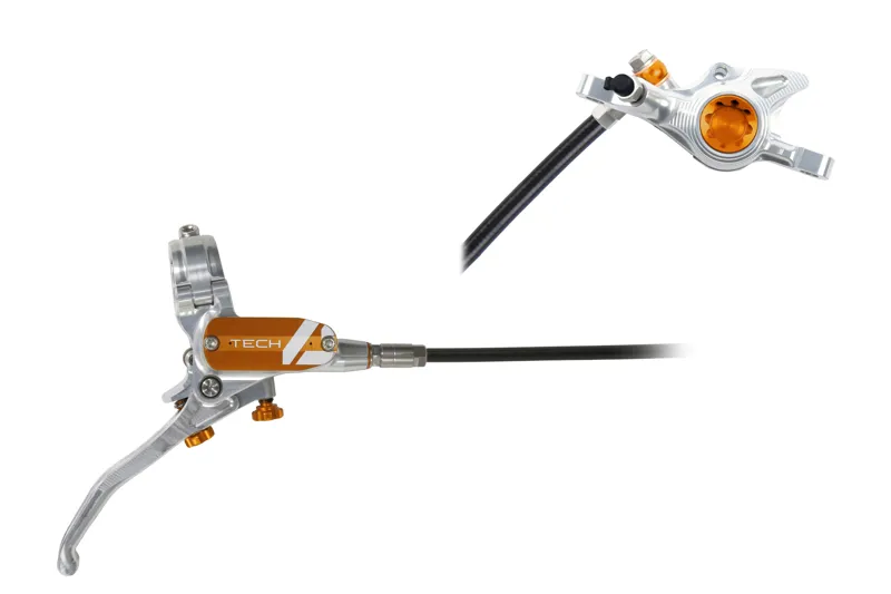 Hope Tech 4 X2 Brakes - Silver/Orange-1